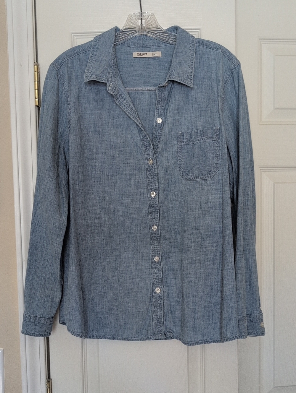 Old Navy Light Blue Button-Down Chambray Shirt